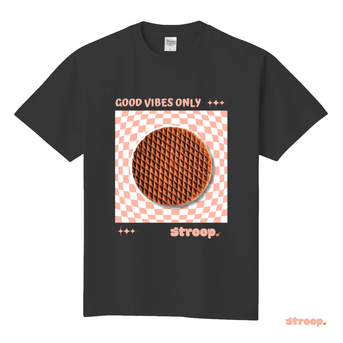 Good Vibes Tee - Charcoal Grey / Peach