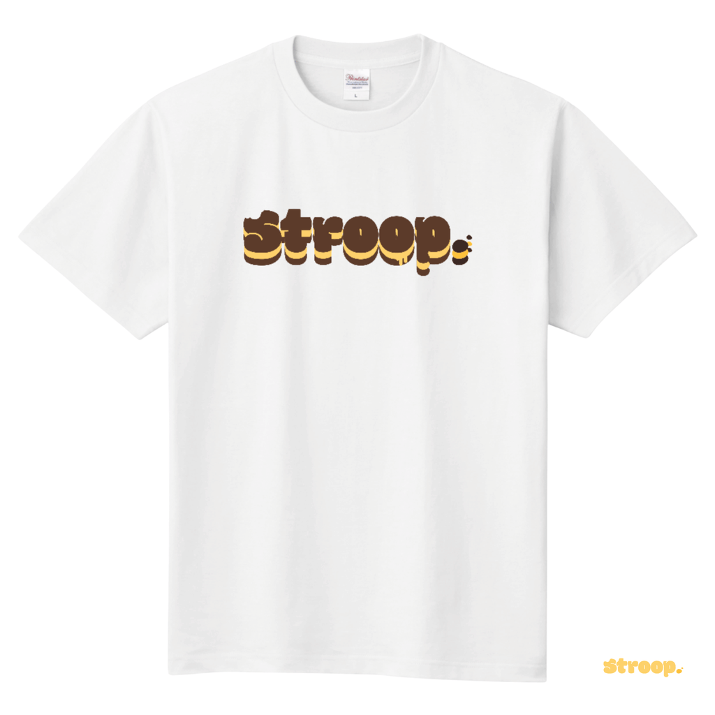 Waffle Logo Tee - White / Waffle Brown /Sun Yellow